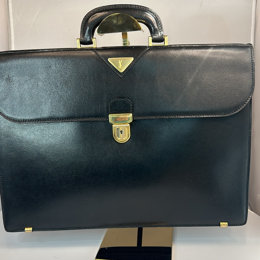 YVES SAINT LAURENT BRIEFCASE PRISTINE CONDITION LEATHER UNISEX.
